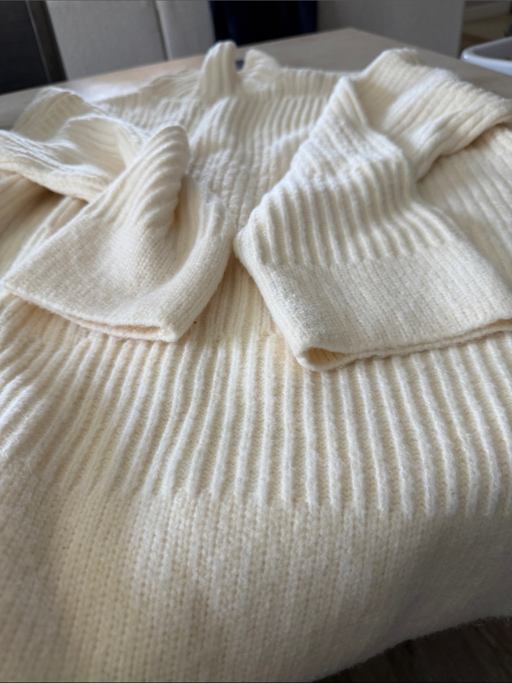 Universal Thread Cream Turtleneck Rib-Knit Sweater - Picture 6 of 7